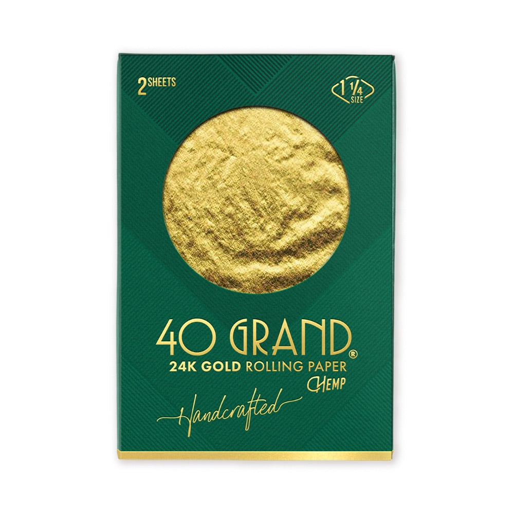 40 Grand 24 Karat Gold Rolling Papers | 1 1/4 size