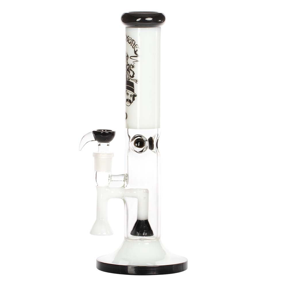Grace Glass Cheech & Chong High Rollers Straight Tube Percolator Bong | White | side view 2