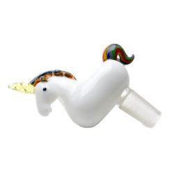 Empire Glassworks UV Reactive Unicorn Bowl | side view 1