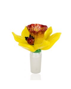 Empire Glassworks Daffodil Flower Glass Herb Bowl | 14.5mm