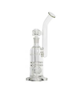 Pure Glass Torus Trumpet Bubbler With Triple Perc | 12 Inch | side view 1
