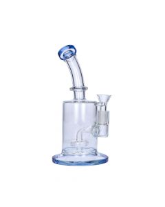 Glass Bubbler with Showerhead Percolator | Blue | side view 1
