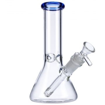 Glass Beaker Base Bong with Frosted Joint | 8 Inch | Blue